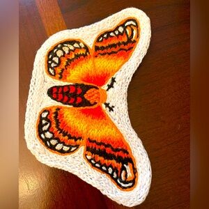 Beautiful Hand stitched butterfly patch for sale.  4.5 X2.5 inch One of a kind.